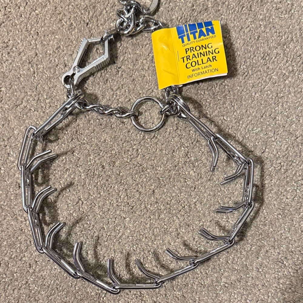 Titan Prong Training Collar with Yellow Brand Tag